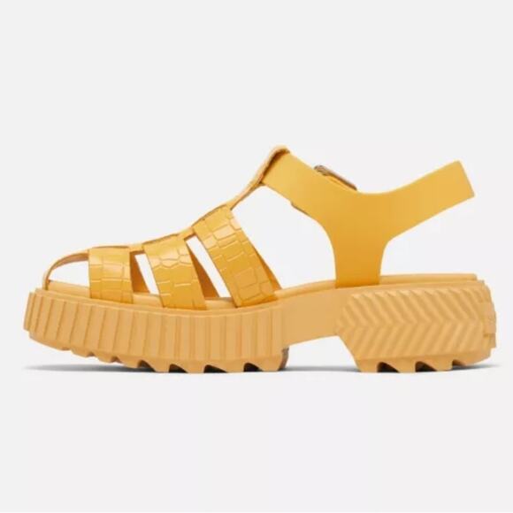 NIB Sorel Ona Streetworks Fisherman Mid women's sandal yellow size 9.5 - Picture 2 of 12